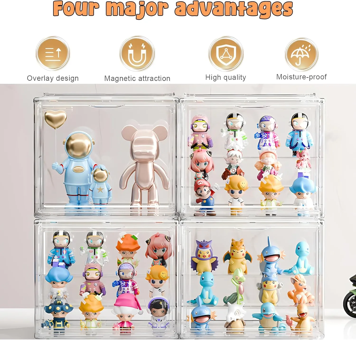 Box 27??23??18cm (Clear 1 Pack, Small) Display Case for Figurines, Acrylic Clear localize chop marsh Box for Collectibles, Adjustable Layers for Figures Stackable Makeup Storage 