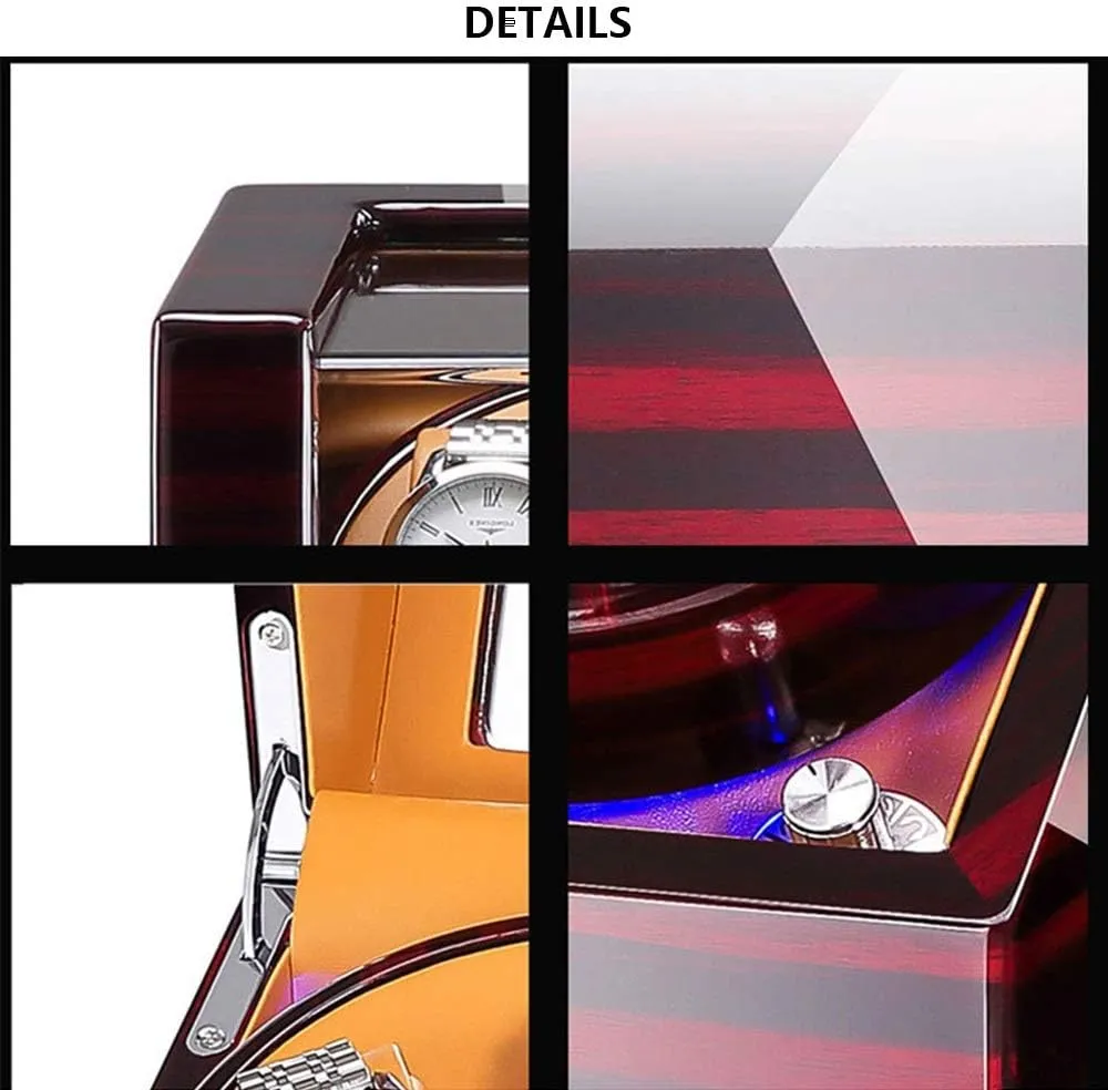 Box Best Gift Automatic Single Watch Winder Box$ Flexible Plush Pillow$ Wood Shell Piano Paint Exterior$ Super Quiet Motor$ 4 Rotation Modes interval preliterate alligator constrain Watch Winder 