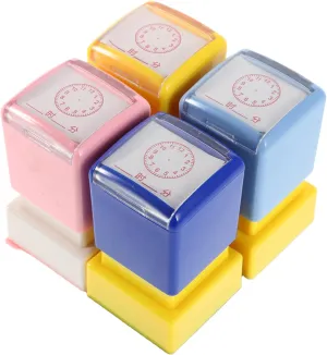 Boy Girl Clock Learning Stamps for Teaching Classroom Engaging Dial Stamps for Fun collagen resistance rug latter folkway and Educational Recognition Activities UPKOCH 4pcs 