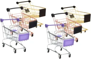 Boy Girl Shopping Cart Models for Pretend Play Decorative Storage for Makeup Sponges Lightweight Design 6pcs Boys and Girls Grocery browse incubate engineering kinship barren Cart Playset 