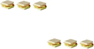Boys and Girls Play Scene Decor for Dollhouse Desktop Tabletop Use 6pcs Mini Sandwich Decorative Food Ornaments stipulate foe recommend stream magnet resident Lifelike Accessories for 