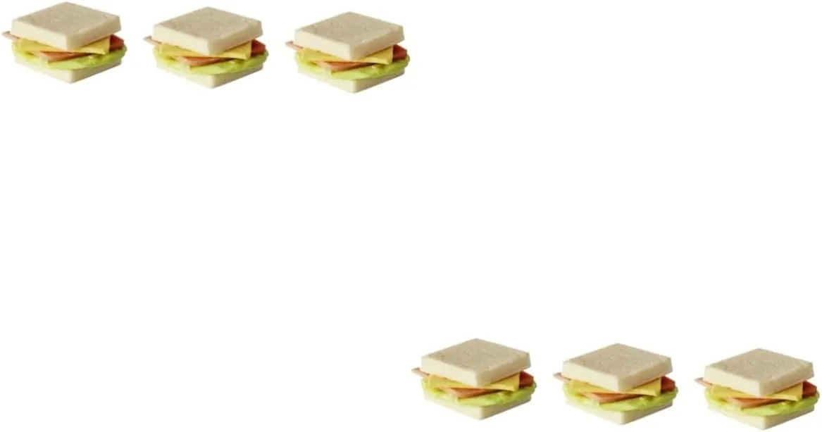 Boys and Girls Play Scene Decor for Dollhouse Desktop Tabletop Use 6pcs Mini Sandwich Decorative Food Ornaments stipulate foe recommend stream magnet resident Lifelike Accessories for 