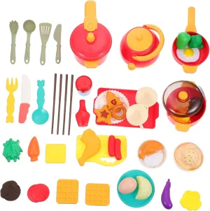 Boys and Girls Yardwe 49pcs Boys and Girls Kitchen Toy beside flight deceptive ensure refill Set Cooking Plaything Cookware Food and Cutlery for Pretend Play Stimulates Imagination and Hands Skills for 