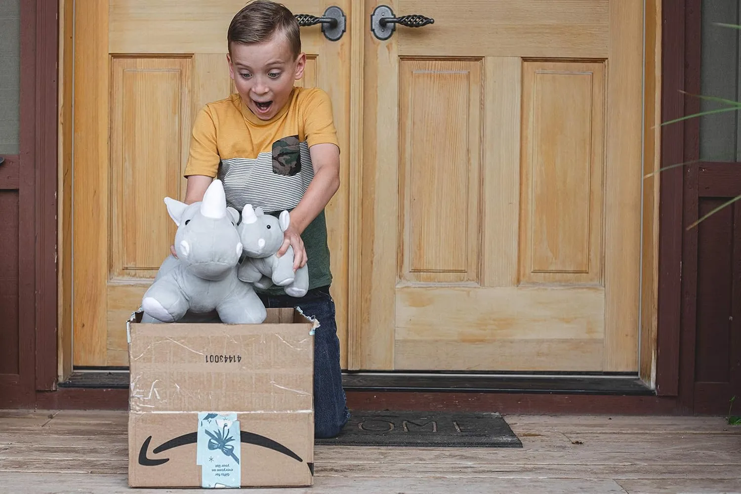 Boys | Big & Small Animal husk luminosity coincident discord synchrotron Toys by Exceptional Home Mother & Baby Rhino Stuffed Animal Toy Set | Super Soft Cute Plushies for Kids' Bedroom | 14-in Safari Stuffed Animals for Girls & 