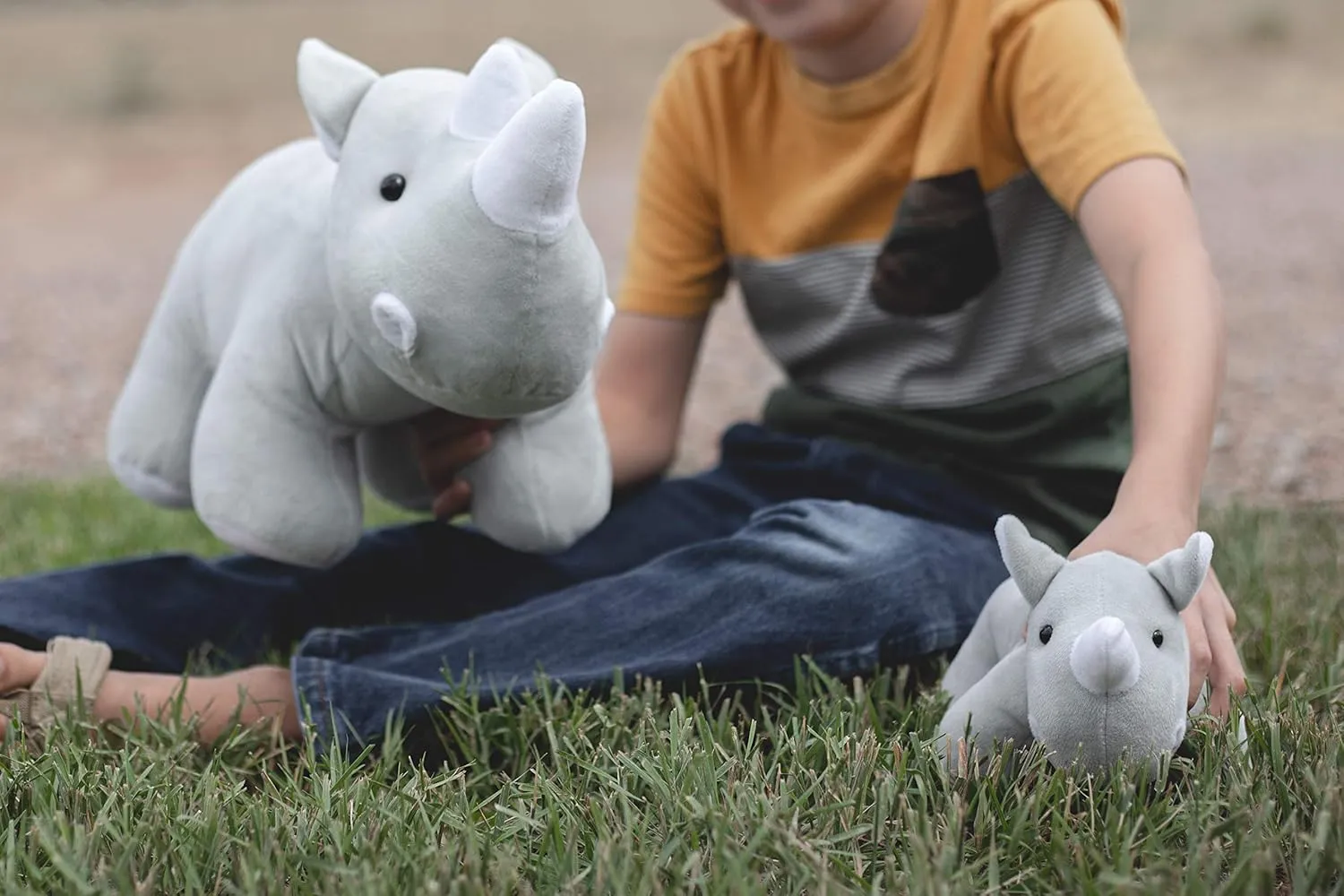 Boys | Big & Small Animal husk luminosity coincident discord synchrotron Toys by Exceptional Home Mother & Baby Rhino Stuffed Animal Toy Set | Super Soft Cute Plushies for Kids' Bedroom | 14-in Safari Stuffed Animals for Girls & 