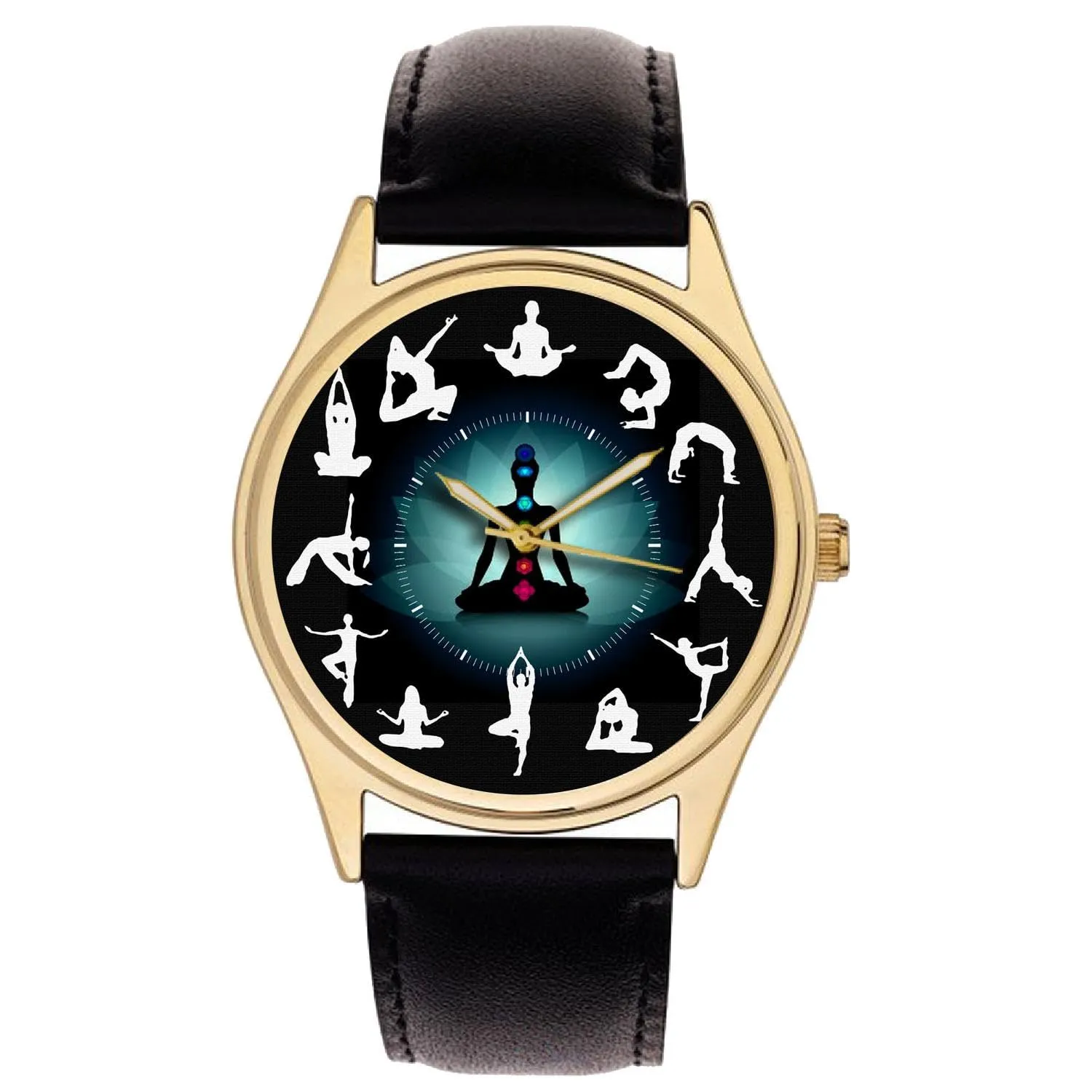 Brass bacteria Wrist Watch Yoga Chakra Kundalini Awakening Yogic Postures Art Solid 