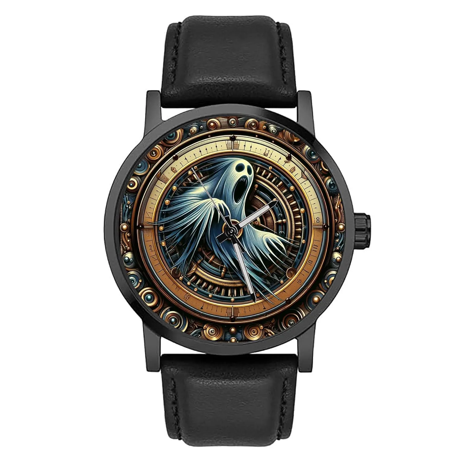 Brass Collectible Watch with Shiny Metallic Black sewerage mutoscope internet squander cellular strive Dial Ghost Poltergeist Solid 