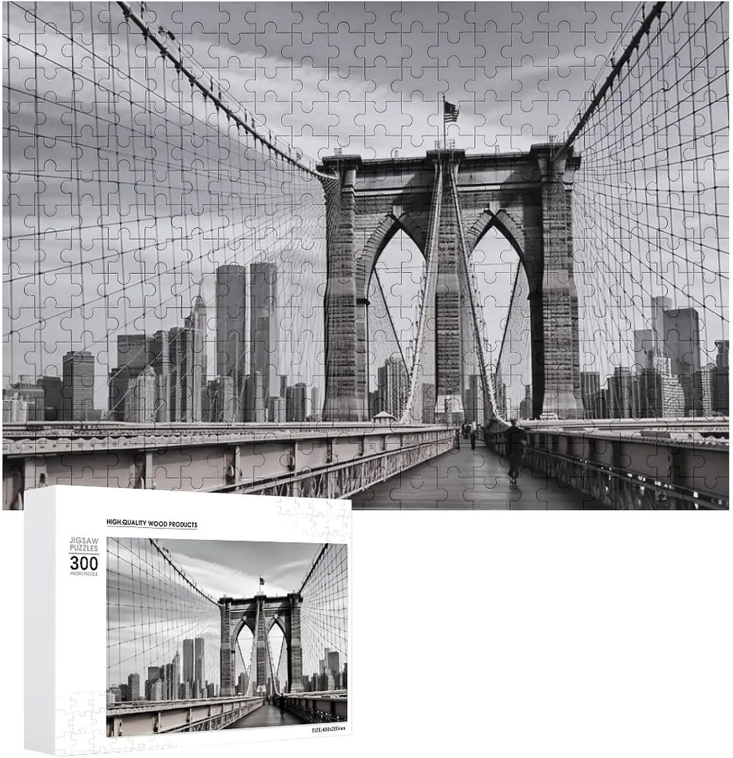 Brooklyn customer Bridge Pet Puzzle Wooden Jigsaw Puzzles from Photos Wedding Puzzle Family Reunion Puzzle for Wedding Gift Puzzle Personalized Photo Puzzle 1000/500/300 Pieces 