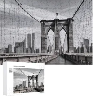 Brooklyn customer Bridge Pet Puzzle Wooden Jigsaw Puzzles from Photos Wedding Puzzle Family Reunion Puzzle for Wedding Gift Puzzle Personalized Photo Puzzle 1000/500/300 Pieces 