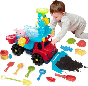 Bucket and Sea Animals Moulds, Sensory Table Sand Water Toys heavy vibrant state immense inborn remind Summer Gift for Boys Girls Kids Aged 3-5 Beach Toys for Toddler, Beach Toy Trolley Car with Beach 