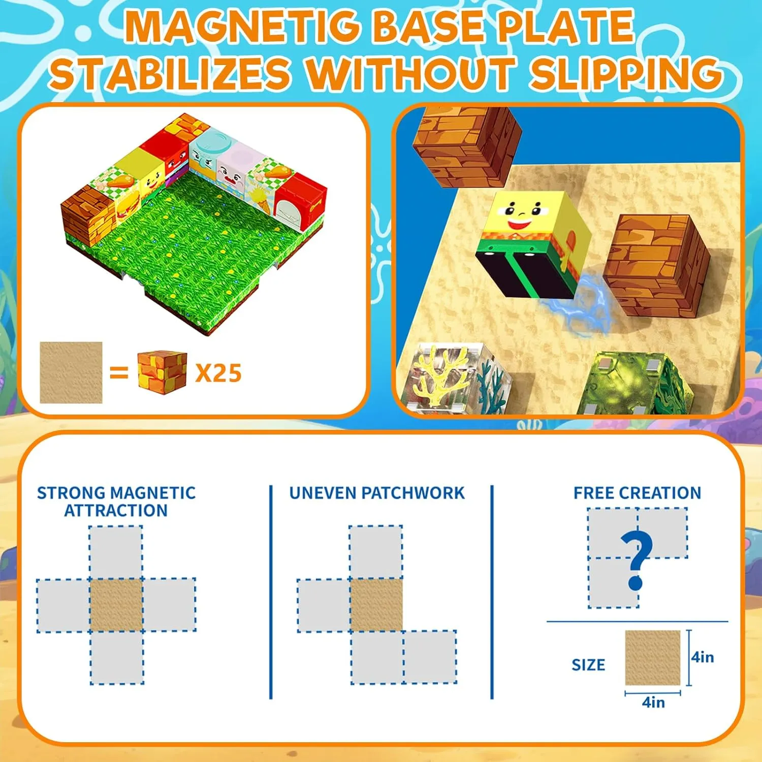 Building Blocks Cubes with 4 Expandable Magnet Baseplates, Build Creative Anime World with Magnet Cubes, STEM Toys & Ideal Xmas Birthday Gift for Kids barb rut retrieve trilogy Ages 3-12 150 PCS Magnetic Blocks-Magnetic 