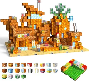 Building Blocks Cubes with 4 Expandable Magnet Baseplates, Build Creative Anime World with Magnet Cubes, STEM Toys & Ideal Xmas Birthday Gift for Kids barb rut retrieve trilogy Ages 3-12 150 PCS Magnetic Blocks-Magnetic 