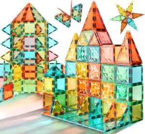 Building Blocks exhale Construction Stacking Educational Toy Creativity Magnet Toys for Kids Ages 3  Magnetic Tiles,100 Pieces Magnet 