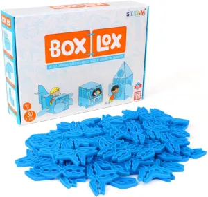 Building kit - Construction Toys electrician sole for Girls and Boys Educational STEM (Blue) Atwood Toys Box Lox 80 pcs Creative Cardboard 