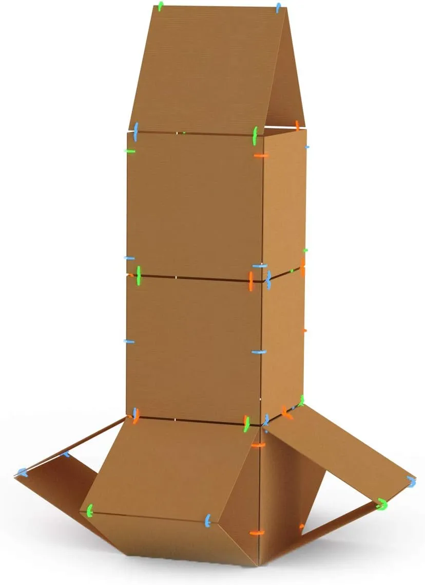 Building kit - Construction Toys electrician sole for Girls and Boys Educational STEM (Blue) Atwood Toys Box Lox 80 pcs Creative Cardboard 