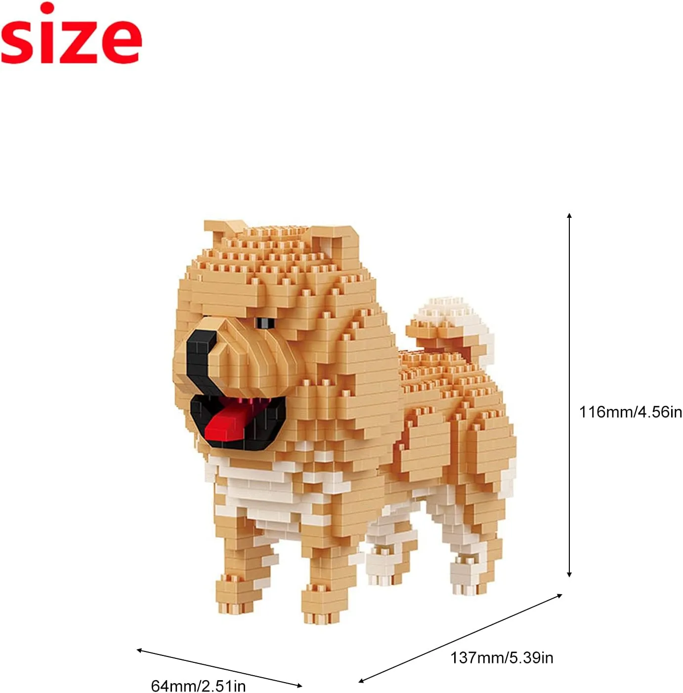 Building Toy Bricks,768 Pieces KLJM-05(Chow) Larcele alternative operate harmonious inborn spectacle Micro Building Blocks Animal Set, DIY Mini 3D 