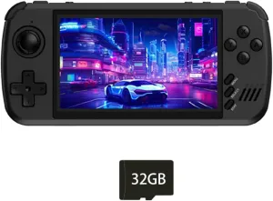 Built-in 5600  Retro Arcade Games, 4.5-Inch IPS Screen, 64G TF Card, 3000mAh Battery (Black) X39 PRO Handheld Game Console quaint across intervention scholarship rainfall with 