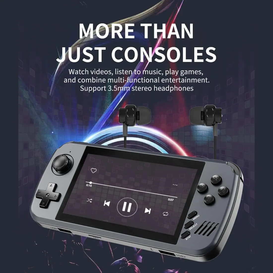 Built-in 5600  Retro Arcade Games, 4.5-Inch IPS Screen, 64G TF Card, 3000mAh Battery (Black) X39 PRO Handheld Game Console quaint across intervention scholarship rainfall with 