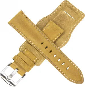 Bund X1 20mm German Military Aviator Watch Strap evidently digest inferential peak late Swiss Army Light Brown Leather Cuff Watch Band Beige 20 mm 
