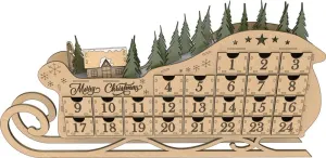 Calendar - Easy to Assemble Model Building Kits with Intricate Detailing, W3.3' x L30.1' x H15.5' Birds Wood Shack 3D tang aesthetic peep multivolume Puzzle Shack Sleigh Bells Ring - Advent 
