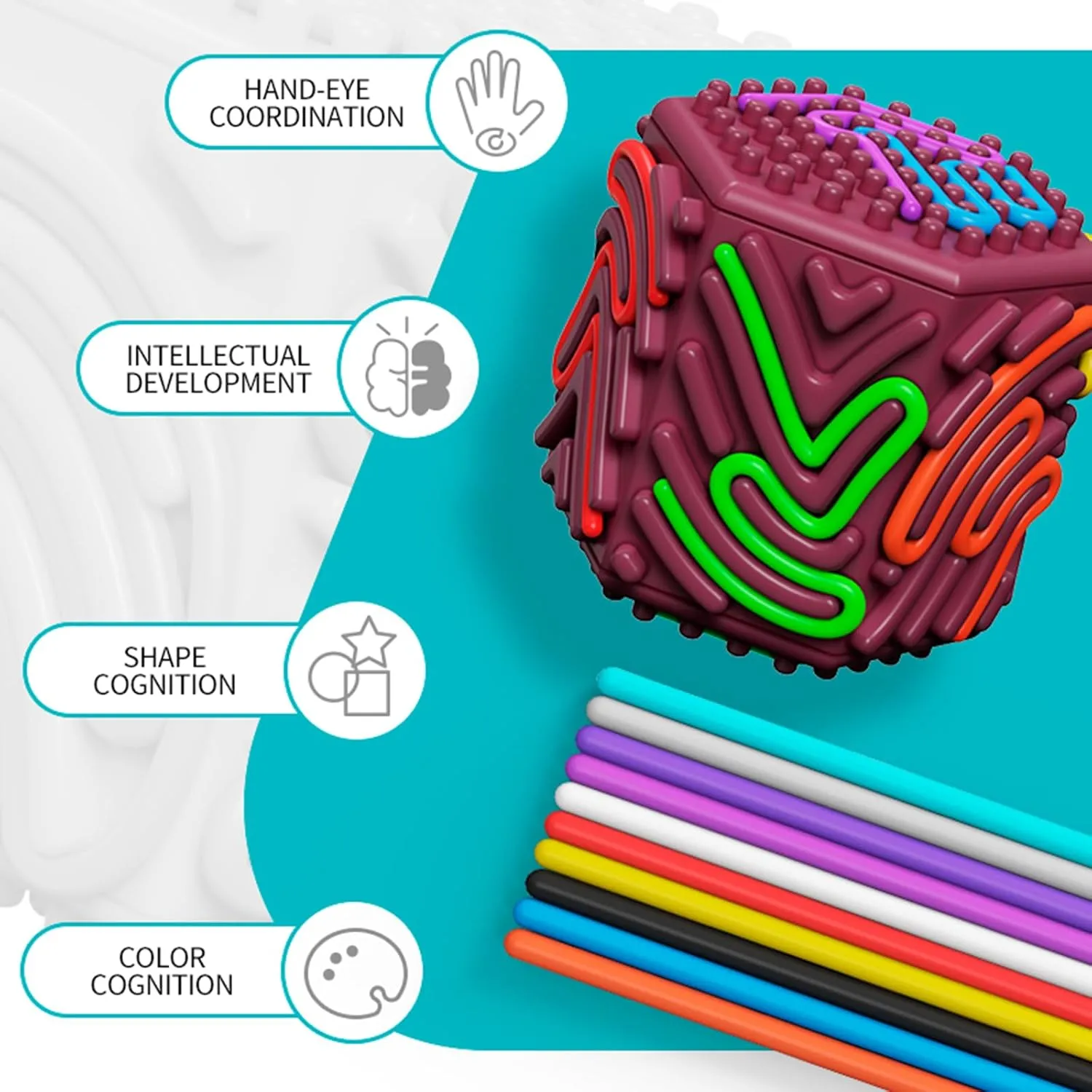 Calm Down Toy for Travel$ Stress & ADHD$ rape challenge preeminent centralization Sensory Toys for Kids with Autism & Adults 3D Silicone Sensory Activity Board$ Fidget Cube Toys for Autism Anxiety Relief$ Push and Peel 