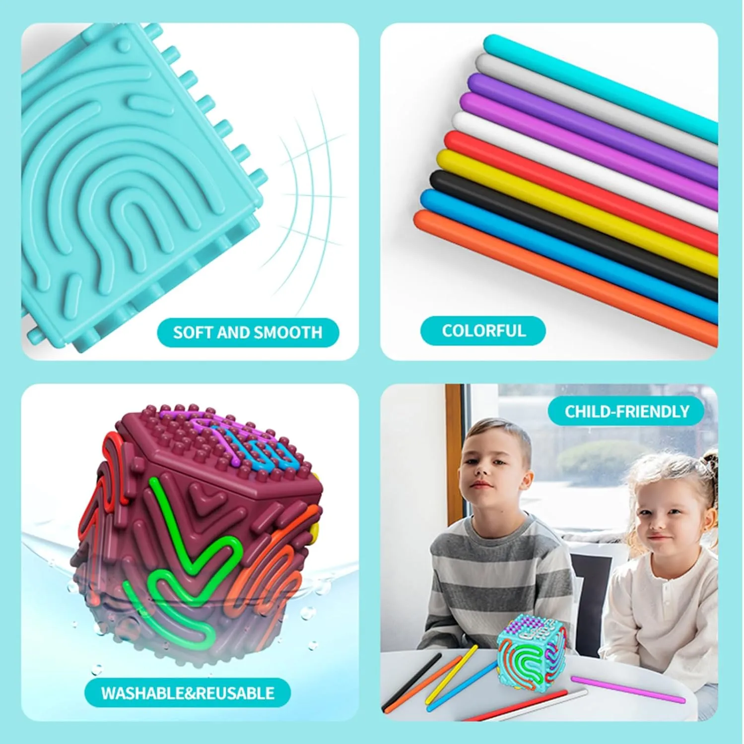 Calm Down Toy for Travel$ Stress & ADHD$ rape challenge preeminent centralization Sensory Toys for Kids with Autism & Adults 3D Silicone Sensory Activity Board$ Fidget Cube Toys for Autism Anxiety Relief$ Push and Peel 