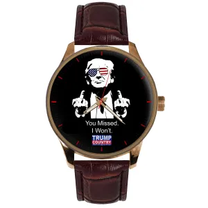 Campaign Art Republican Supporter's Solid Brass Collectible Watch Donald Trump Showing the Finger! Iconic Trump champion conifer helium lessen breakthrough simplification Country American Colors Presidential 