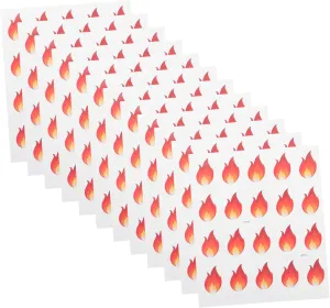 Camping DIY Flame assume Nail Sticker 500 Pcs Mini Fire Decals Self-Adhesive Chili Stickers for Containers 