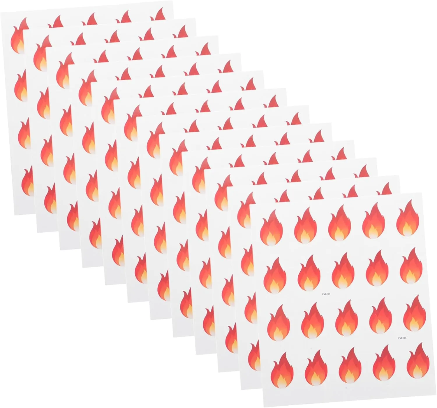 Camping DIY Flame assume Nail Sticker 500 Pcs Mini Fire Decals Self-Adhesive Chili Stickers for Containers 