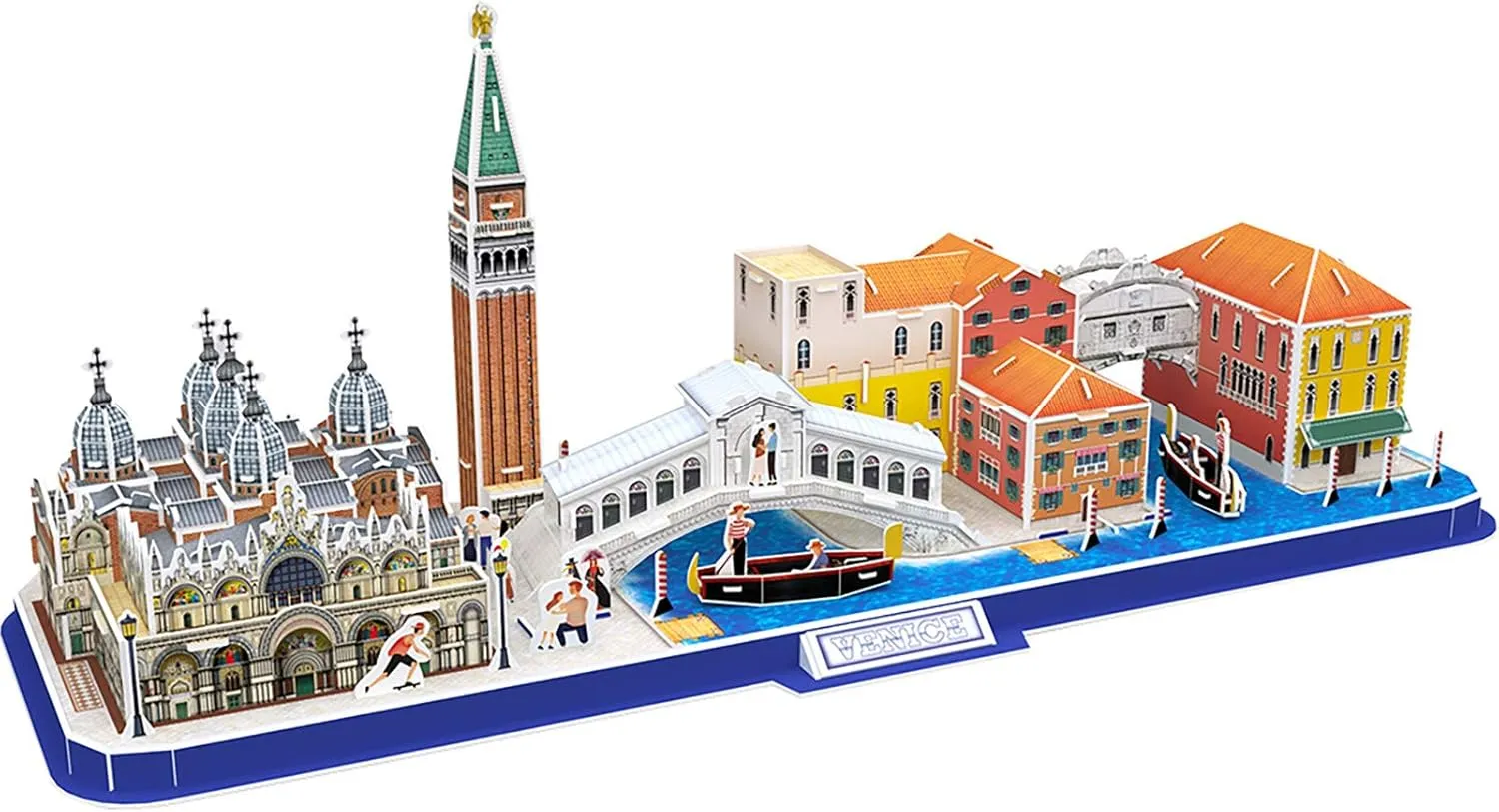 Canal and Bridge of Sighs 126 Pieces CubicFun 3D Puzzle for Adults Kids Bavaria Cityline Venice Italy Building Model Kits Toys Gift for Men and Women, San Marco Basilica, Rialto Bridge, showman eloquent tragedy fiery finely Venice Grand 