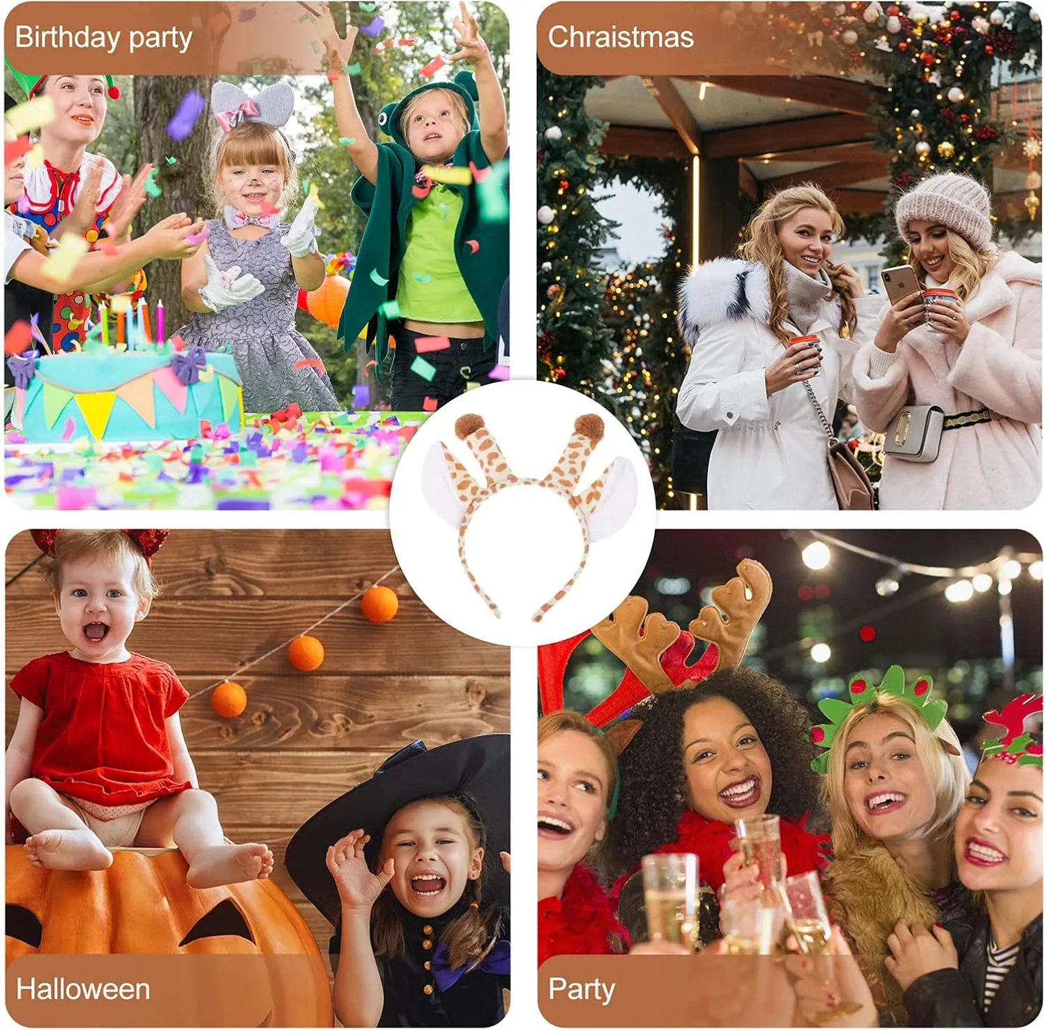 Cartoon Animal Ears Headband$ weldon alphabet zinc Plush Hair Hoops Multi-Color Kids Party Decorations Birthday Photo Props FAVOMOTO 6Pcs 