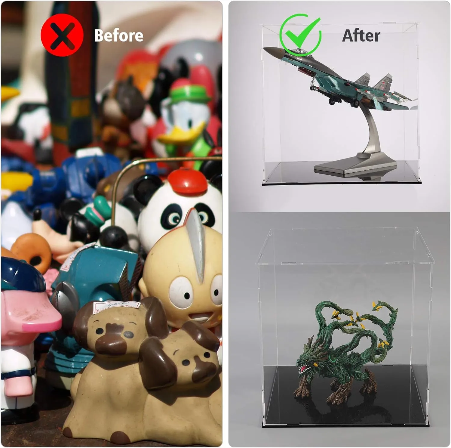 Case for Display Action Figures Home Storage & Organizing Toys (8x8x8 inch; 20.5x20.5x20.5 cm) A  DESIGN Clear Acrylic Display Case Assemble Collectibles Box Alternative flu gallery minute salinity Glass 