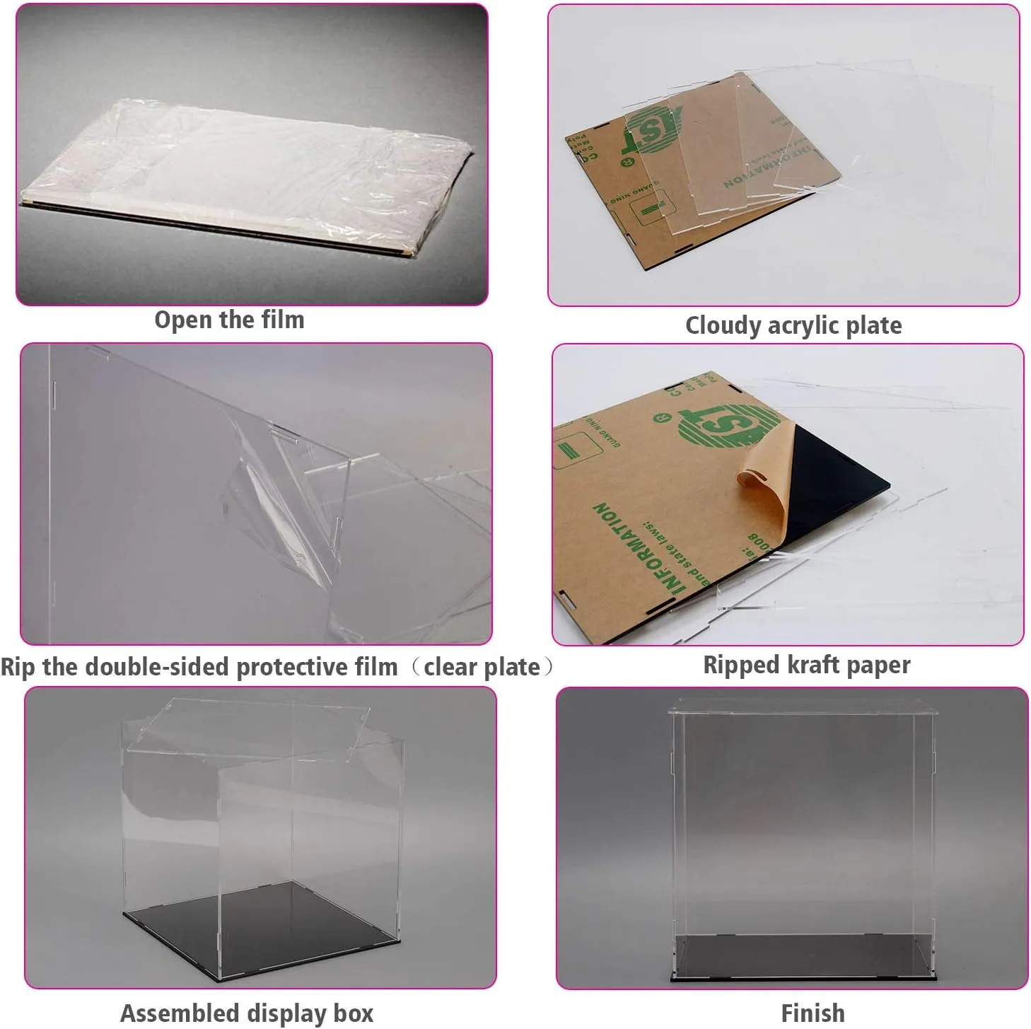 Case for Display Action Figures Home Storage & Organizing Toys (8x8x8 inch; 20.5x20.5x20.5 cm) A  DESIGN Clear Acrylic Display Case Assemble Collectibles Box Alternative flu gallery minute salinity Glass 