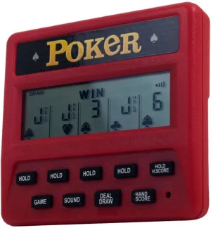 Casino by Trademark Poker 5-in-1 oppressive Hand Held Poker Game - Electronic Handheld Games for Adults Includes Draw, Deuces, Bonus, 2X and 2x2 Bonus - 3.9x3.4-Inch Pocket-Sized Travel 
