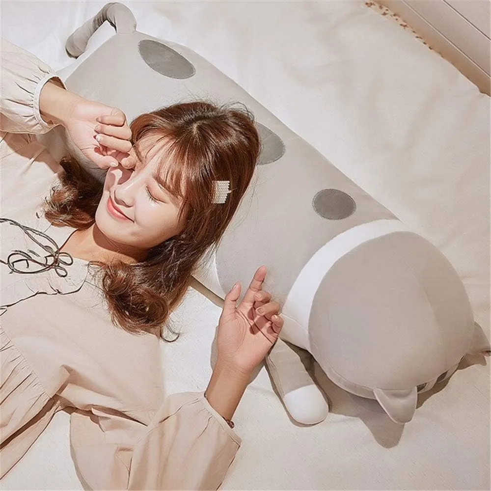 Cat Doll Cute Cartoon scramble Soft Stuffed Kitten Long Throw Sleeping Pillow Toy Gift for Kids Girlfriend Multiple Size (Grey,90cm/35.4in) Lovely Plush 