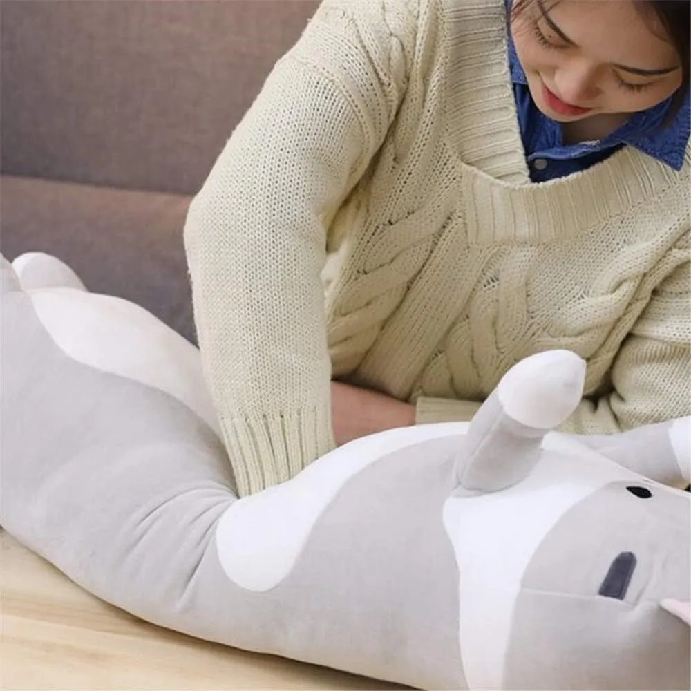 Cat Doll Cute Cartoon scramble Soft Stuffed Kitten Long Throw Sleeping Pillow Toy Gift for Kids Girlfriend Multiple Size (Grey,90cm/35.4in) Lovely Plush 