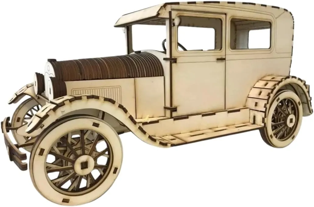 Challenging 370  Pieces - Model Kit Hobby Gifts for Adults/Teens Home Decor Nauticurso 1927 Ford Model A - Big 3D Puzzle for Adults to Assemble - 19" figurative Long x 10" High - 