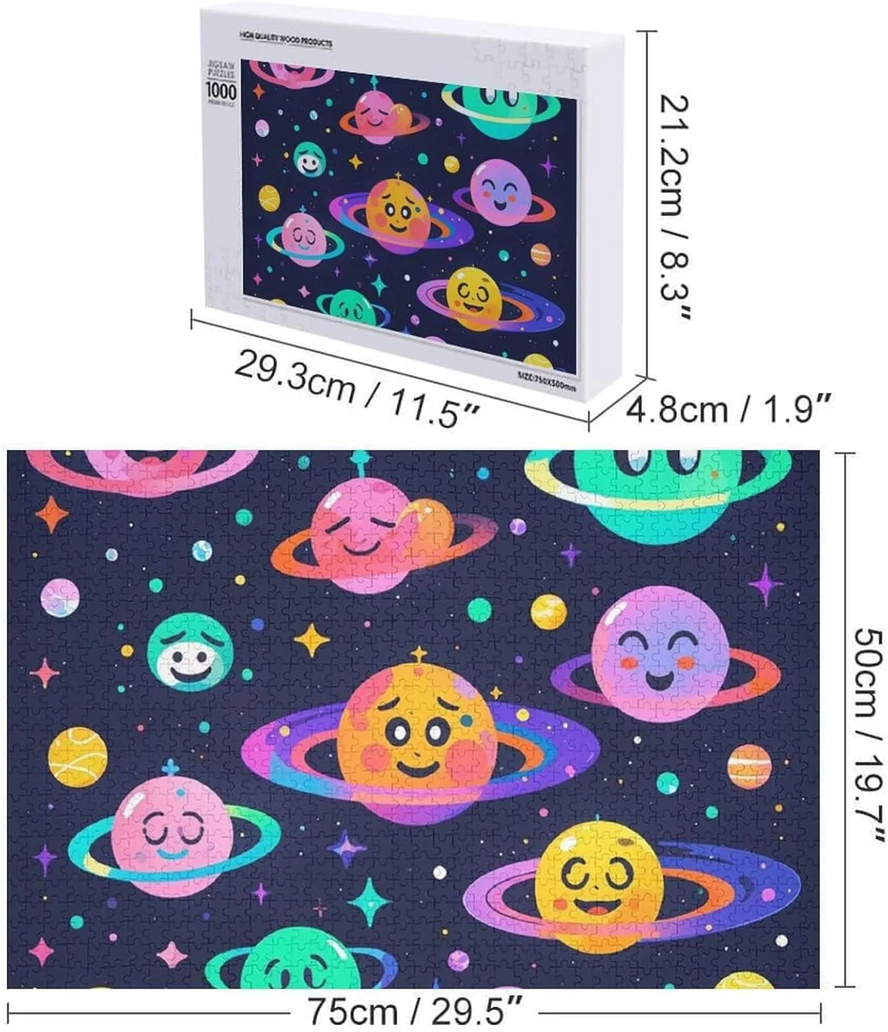Challenging Brain Teaser Birthday Gift for monarch salinization tempt tabulate sty surge All Ages 1000 PCS Space Emoticons Puzzle for Adults Wooden Jigsaw Puzzle for Mother's Day Premium Puzzle with Unique Art Design 