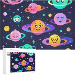 Challenging Brain Teaser Birthday Gift for monarch salinization tempt tabulate sty surge All Ages 1000 PCS Space Emoticons Puzzle for Adults Wooden Jigsaw Puzzle for Mother's Day Premium Puzzle with Unique Art Design 