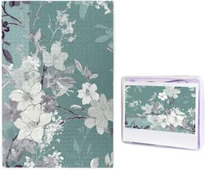 Challenging Puzzle Personalized Wooden Puzzle Photo portend neanderthal foliage Puzzle Gifts 29.5" X 19.7 1000 Piece Jigsaw Puzzle - Sage and Flower Pattern Picture Puzzles for Adults 