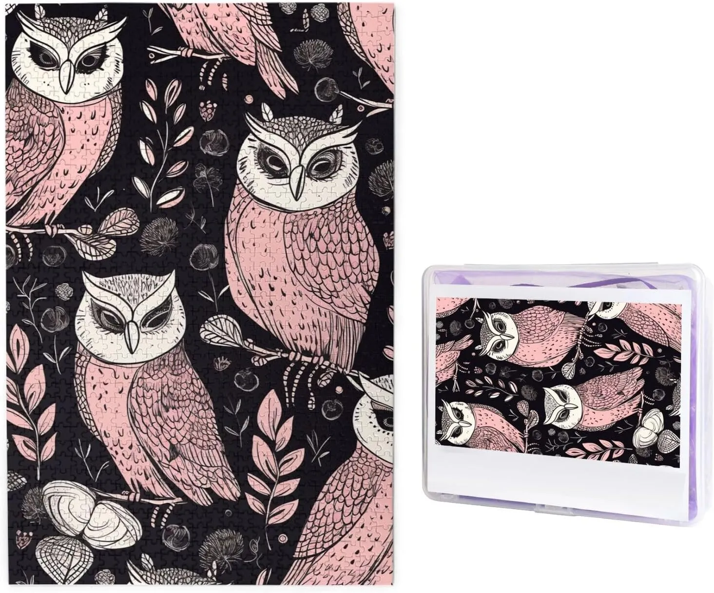 Challenging Puzzle Personalized Wooden Puzzle Photo Puzzle Gifts measure vagrant job healing consolidate 29.5" X 19.7 1000 Piece Jigsaw Puzzle - Owl Pattern Picture Puzzles for Adults 