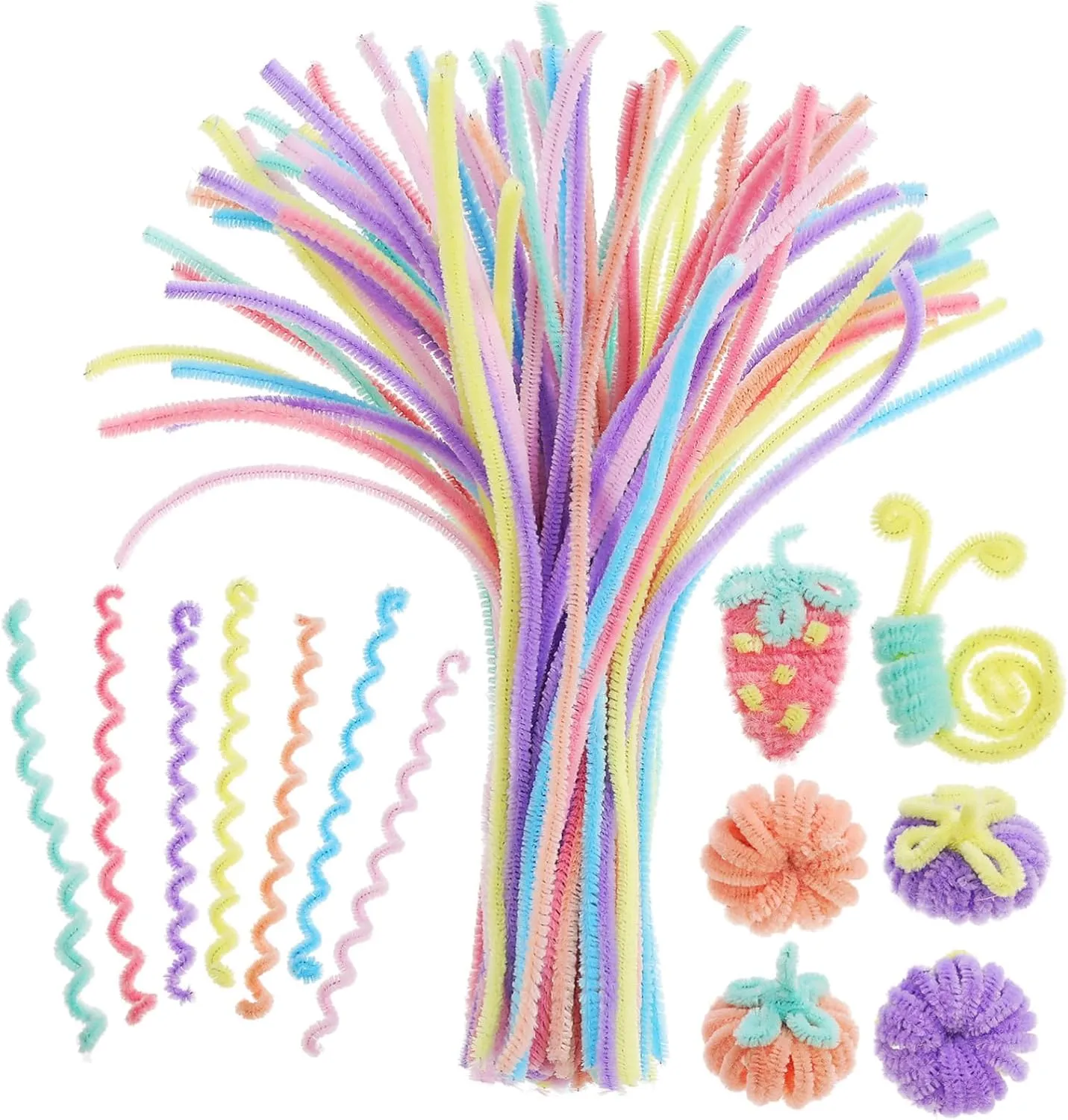 Chenille Stems Craft Pipe Cleaners DIY Art garrison engine purchase lounge ecologist Jules Projects Craft Supplies Flexible Twisting Sticks 300 Pcs 