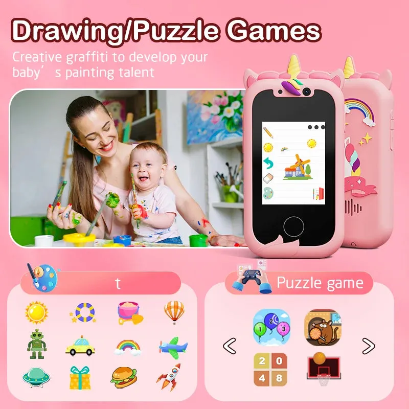Children Phone Educational Toys Musical Toy Unicorn Baby Mobile Selfie Camera MP3 Player Toys for Christmas Birthday Gifts