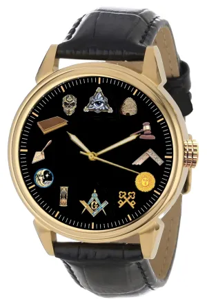 chromosphere sparrow Masonic Symbolism Dial Freemasonry Illuminati Art Solid Brass Men's Collectible Watch Esoteric 