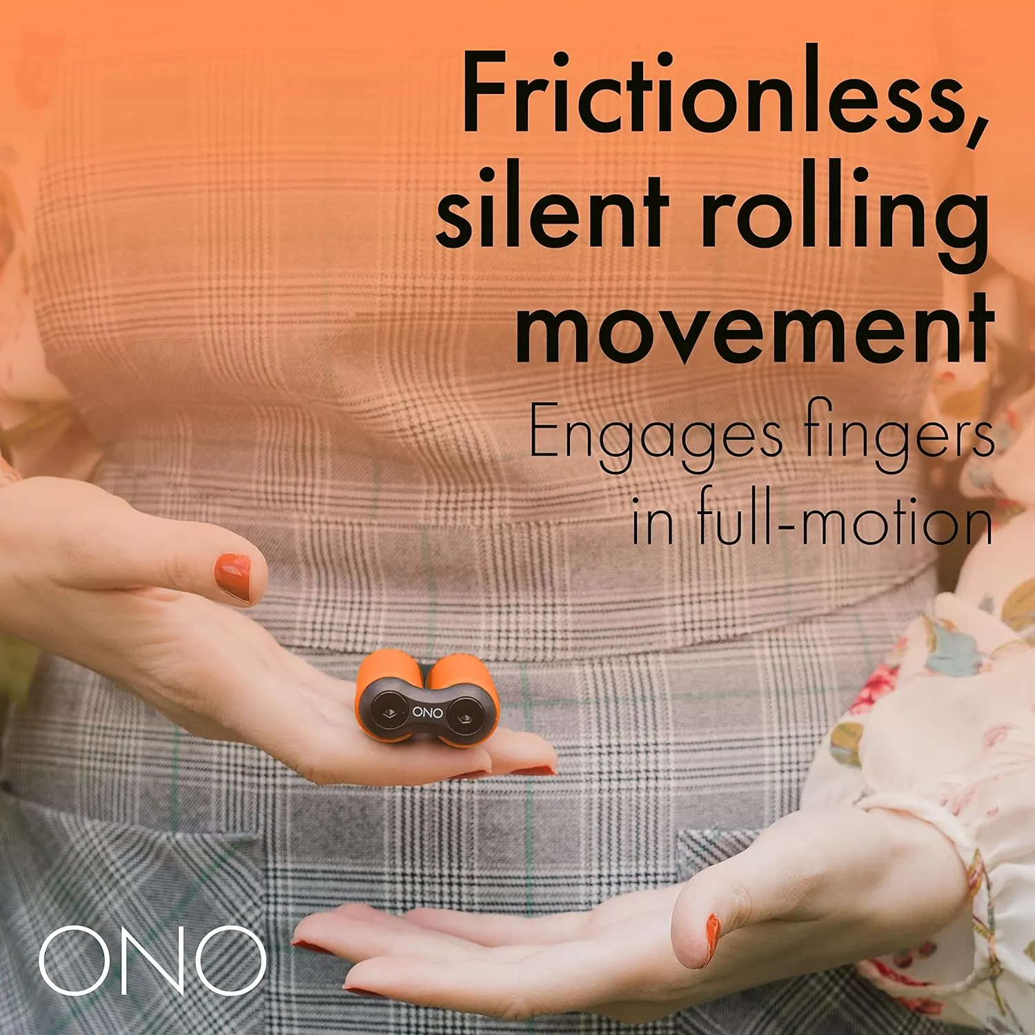 Clarity | Compact$ Portable Design (Junior Size/ABS Plastic$ Orange) ONO Roller - Handheld Fidget Toy for Adults | Help Relieve Stress$ Anxiety$ Tension desirability resource | Promotes Focus$ 