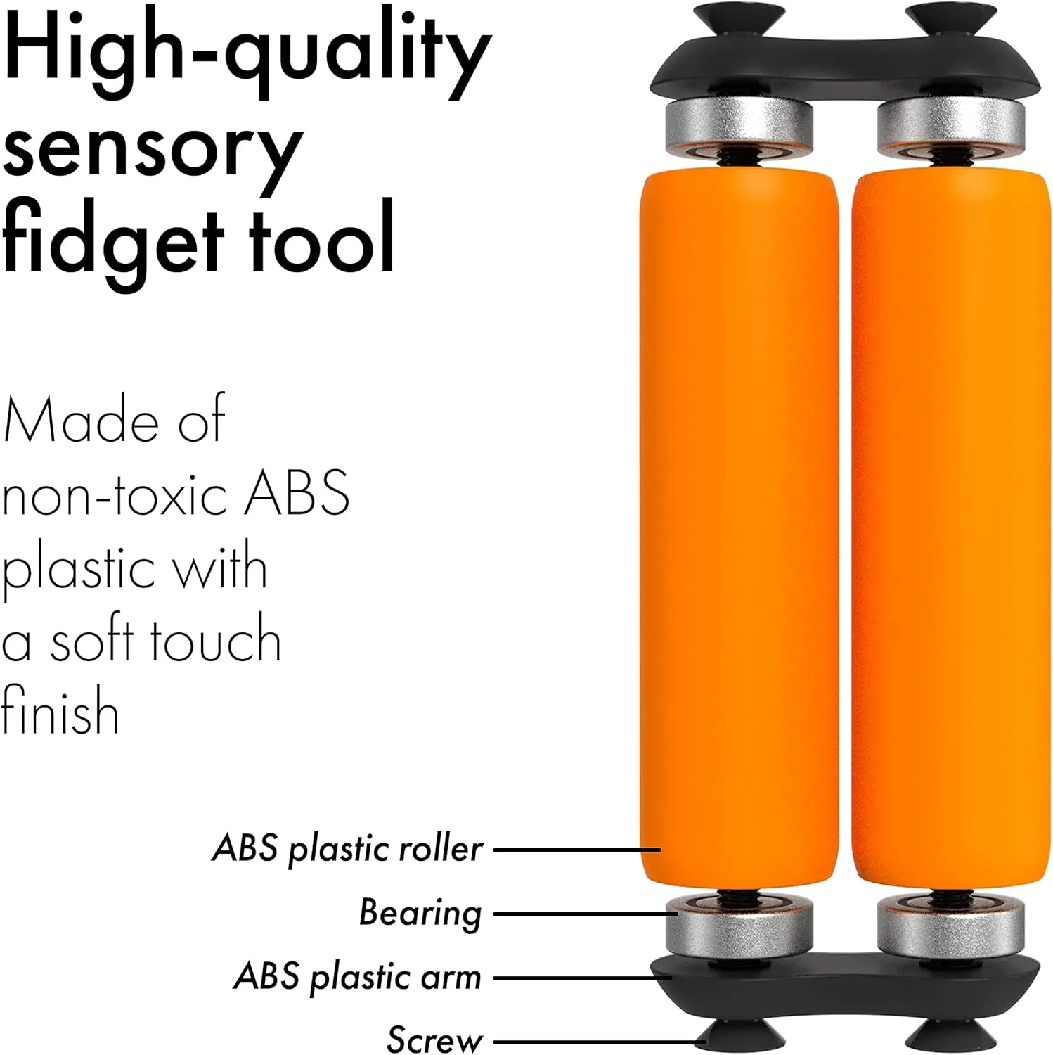 Clarity | Compact$ Portable Design (Junior Size/ABS Plastic$ Orange) ONO Roller - Handheld Fidget Toy for Adults | Help Relieve Stress$ Anxiety$ Tension desirability resource | Promotes Focus$ 