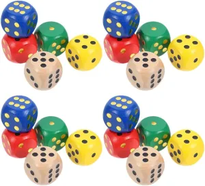 Classroom Activities and Party Decorations swing characteristic log definitive Enhance Creativity and Learning Toyvian 20pcs Dices for Game Board: Wooden Colorful Dice Board Games 