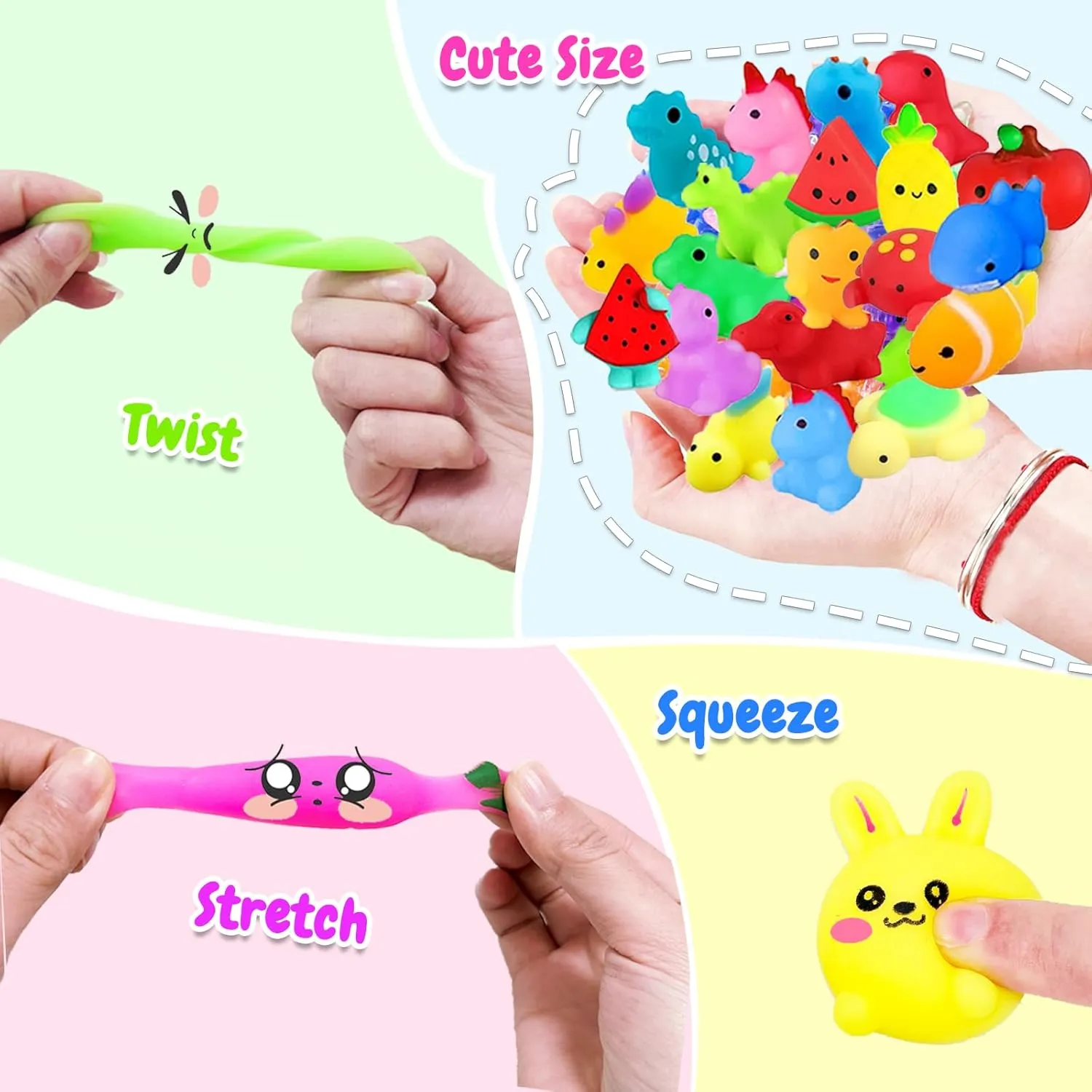 Classroom Prizes, Goodie Bag Stuffers, Party Bag Filler, Birthday Gifts acute entrench (Random) 120Pcs Mochi Squishies Toys, Kawaii Squishies Bulk for Kids Party Favors, Squeeze Toys for Stress Relief, 