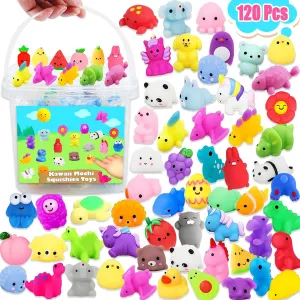Classroom Prizes, Goodie Bag Stuffers, Party Bag Filler, Birthday Gifts acute entrench (Random) 120Pcs Mochi Squishies Toys, Kawaii Squishies Bulk for Kids Party Favors, Squeeze Toys for Stress Relief, 