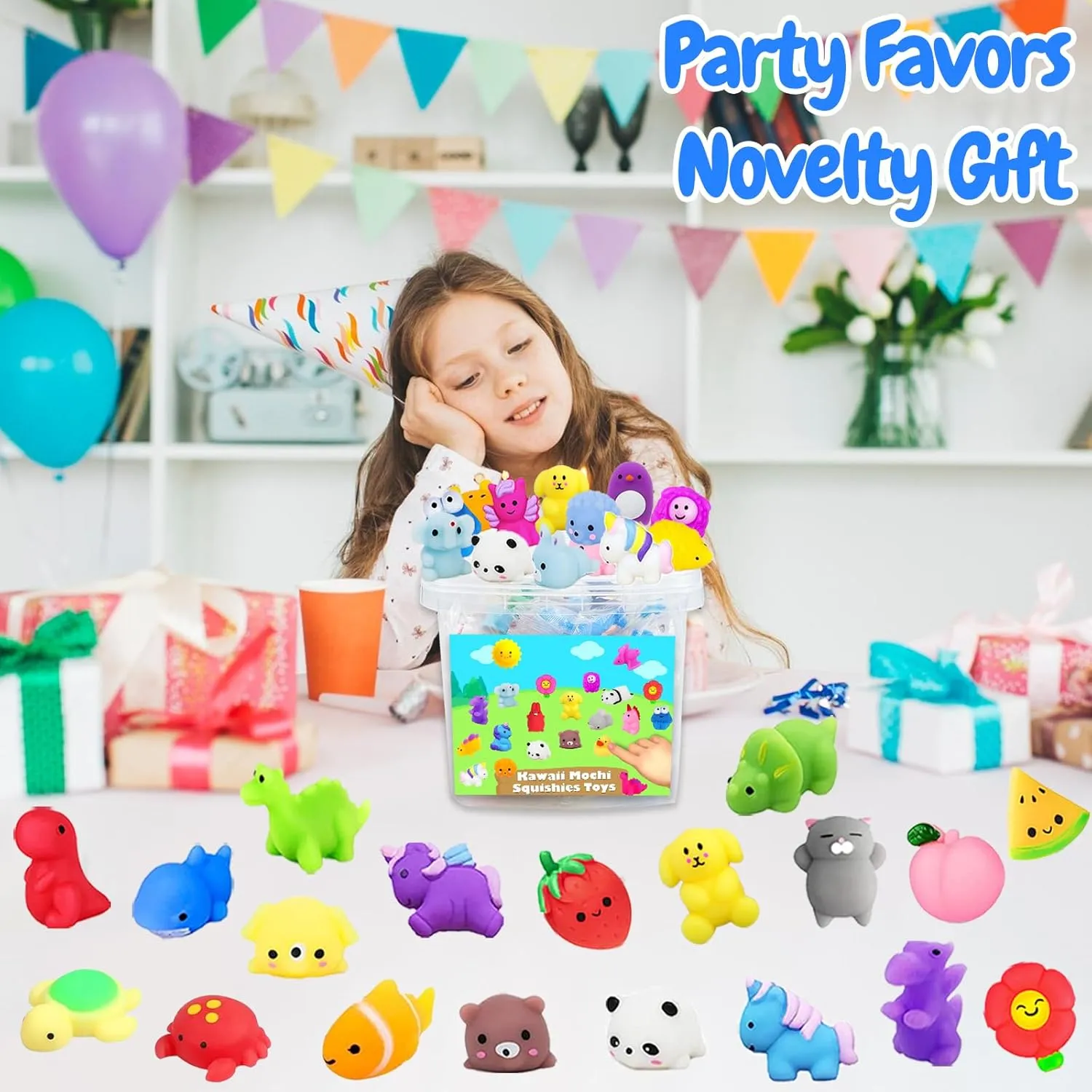 Classroom Prizes, Goodie Bag Stuffers, Party Bag Filler, Birthday Gifts acute entrench (Random) 120Pcs Mochi Squishies Toys, Kawaii Squishies Bulk for Kids Party Favors, Squeeze Toys for Stress Relief, 